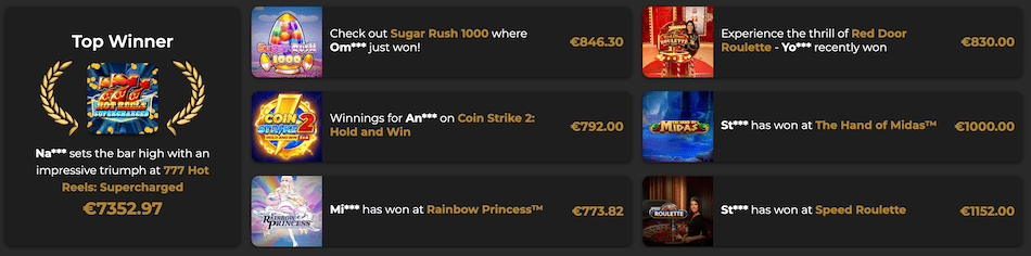 gagnants recent casinoextra